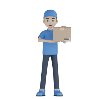 3d Isolated Courier in blue uniform png