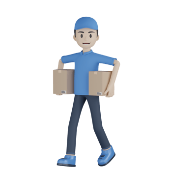 3d Isolated Courier in blue uniform png