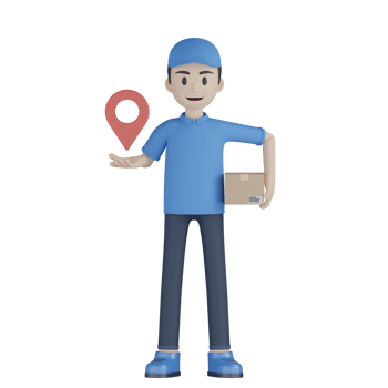 3d Isolated Courier in blue uniform png