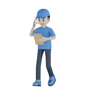 3d Isolated Courier in blue uniform png
