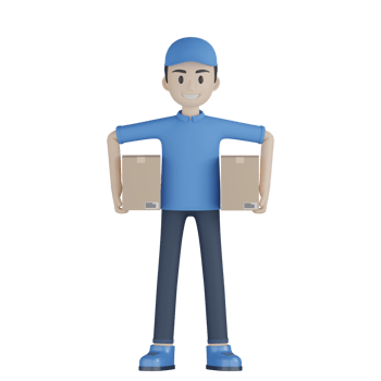 3d Isolated Courier in blue uniform png