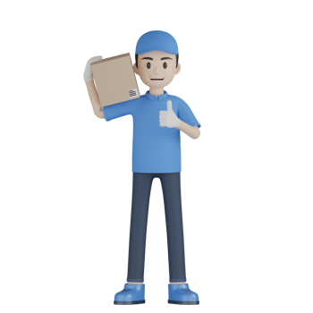 3d Isolated Courier in blue uniform png