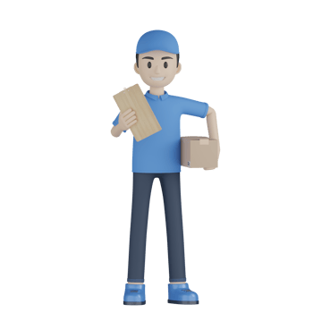 3d Isolated Courier in blue uniform png