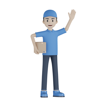 3d Isolated Courier in blue uniform png