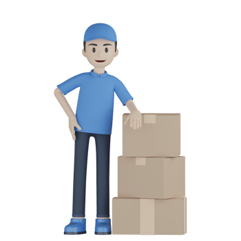 3d Isolated Courier in blue uniform png
