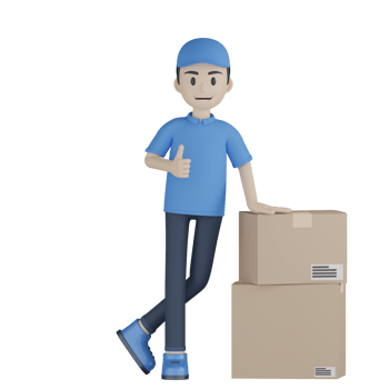 3d Isolated Courier in blue uniform png
