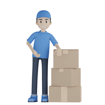 3d Isolated Courier in blue uniform png