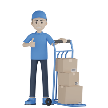 3d Isolated Courier in blue uniform png