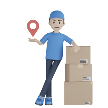 3d Isolated Courier in blue uniform png