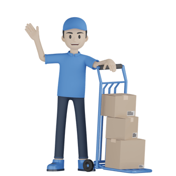 3d Isolated Courier in blue uniform png