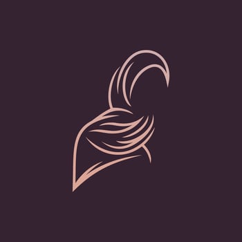 Hijab line art logo vector. hijab vector graphic design.