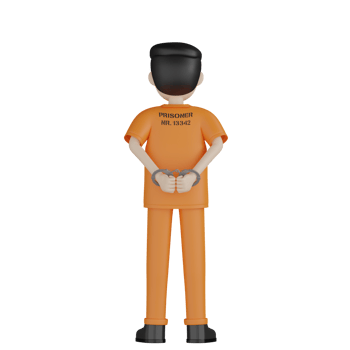 3d Isolated Prisoners in prison uniforms png