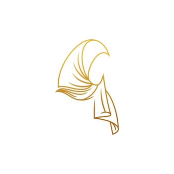 Hijab line art logo vector. hijab vector graphic design.