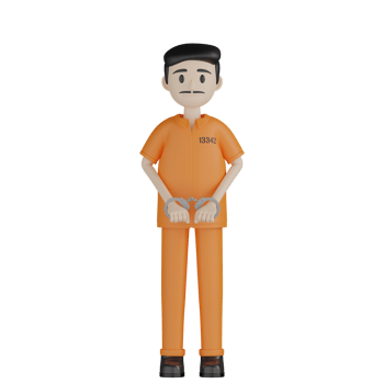 3d Isolated Prisoners in prison uniforms png
