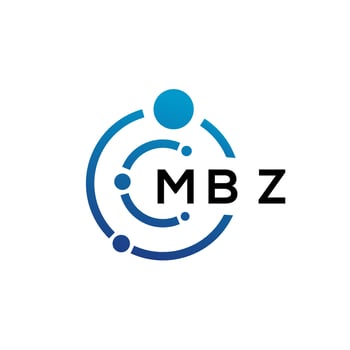 MBZ letter technology logo design on white background. MBZ creative initials letter IT logo concept. MBZ letter design. vector