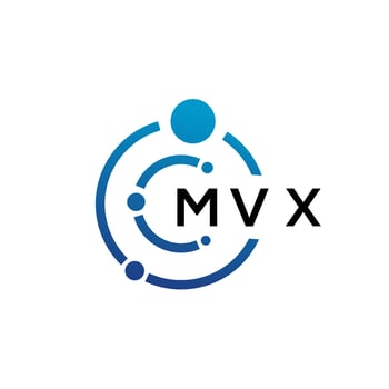 MVX letter technology logo design on white background. MVX creative initials letter IT logo concept. MVX letter design. vector