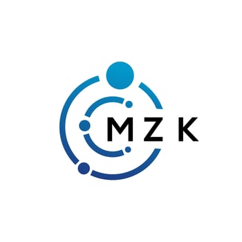 MZK letter technology logo design on white background. MZK creative initials letter IT logo concept. MZK letter design. vector