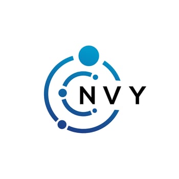 NVY letter technology logo design on white background. NVY creative initials letter IT logo concept. NVY letter design. vector
