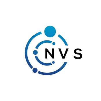 NVS letter technology logo design on white background. NVS creative initials letter IT logo concept. NVS letter design. vector