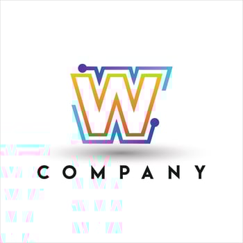 Digital Wave Logo. W Letter Logo vector
