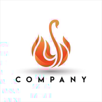 Swan Logo. Swan Flapping Wings Logo vector