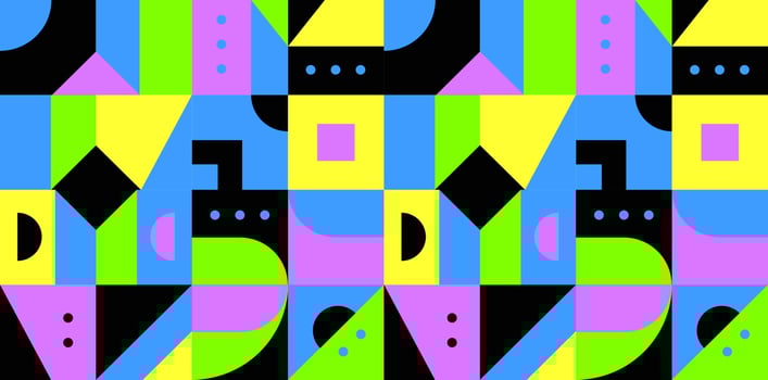 Abstract geometric background. Bauhaus, Memphis minimalist retro poster graphic vector illustration.