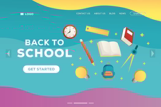 back to school landing page template vector
