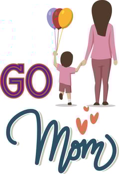 Print mom go to fair, i love you mom vector