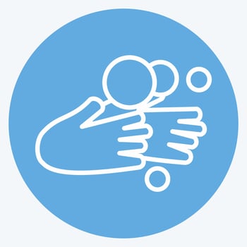 Icon Hand Washing. suitable for flu symbol. blue eyes style. simple design editable. design template vector. simple illustration vector