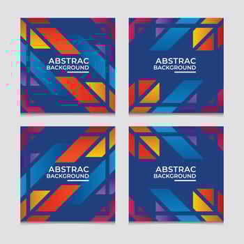 Gradient geometric social media templates vector
