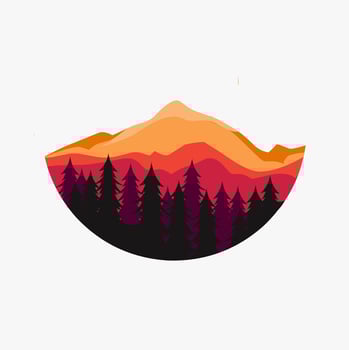 illustration vector of forest and mountain perfect for print