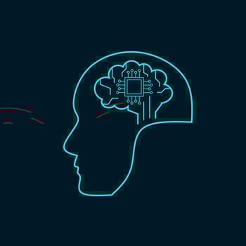 Icon symbol human brain processor perfect for artificial intelligence concept vector