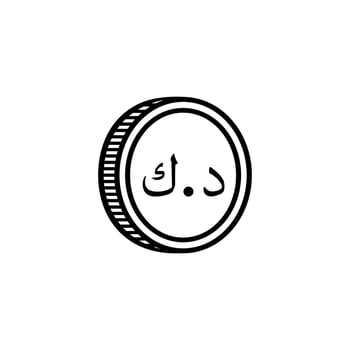 Kuwait Currency Icon Symbol. Kuwaiti Dinar, KWD Coins. Vector Illustration