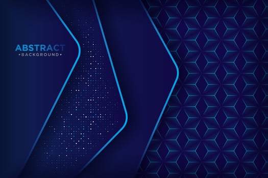 Abstract luxury blue overlap background. Texture with blue list and blue glitters dots element. vector