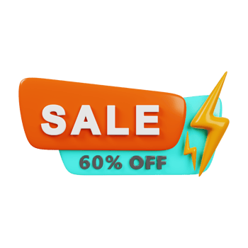 Sale 60 icon Special offer discount 3D render png