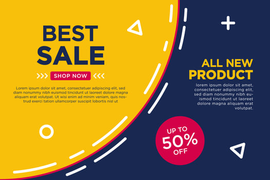 Flash sale discount banner template promotion vector