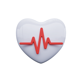 Heartbeat pulse. 3d render png