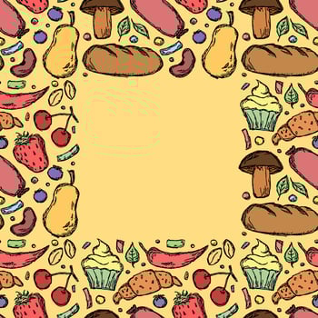 Food frame with place for text vector