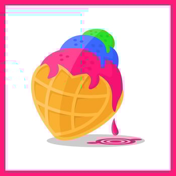 vector ice cream, symbol of love, romance, suitable for advertising needs, banners, children's books, and etc