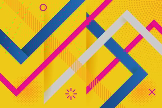 Vector abstract background texture Sale banner template design, bright poster. Big sale special offer. banner yellow background, pink and blue stripes and shapes.