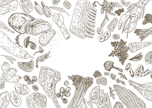 Healthy eating. Organic food illustration. vector