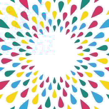 Colorful circles radius confetti spreading vector