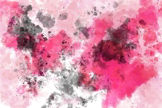Watercolor background on a white canvas, in pink and black colors vector