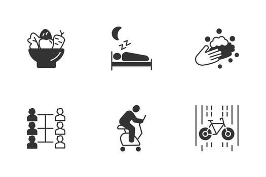 Self care icons set . Self care pack symbol vector elements for infographic web