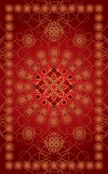 Illustrated Persian carpet original design, tribal texture. vector