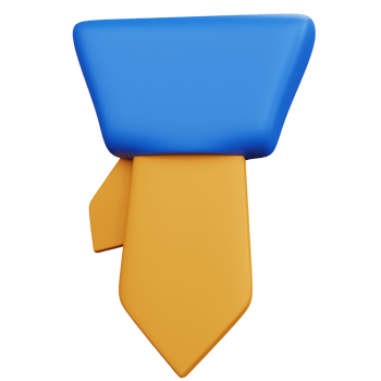 3d rendering yellow tie isolated png