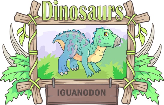 cartoon prehistoric dinosaur vector
