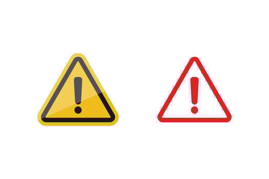 Warning icon sign vector design on white background