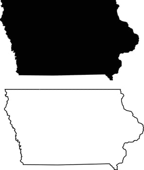 lowa map on white background. lowa state sign. Iowa outline symbol. flat style. vector