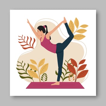 Young woman doing yoga pose vector